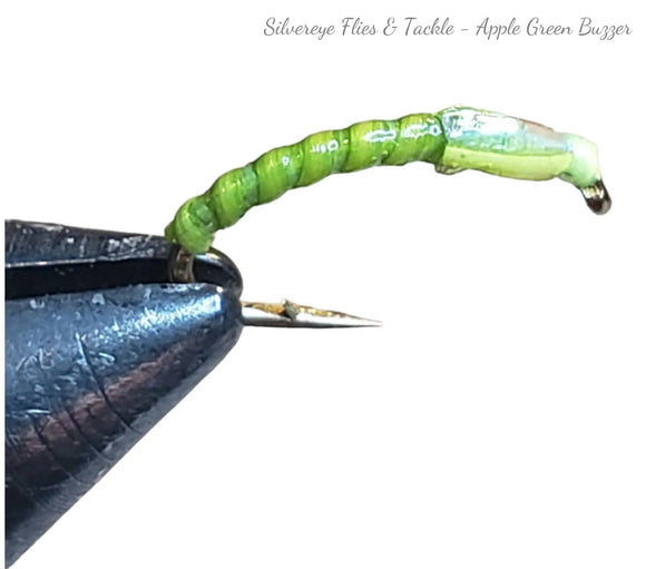 Apple Green Buzzer Epoxy (3) -Fly Fishing Trout Flies Silvereye Flies 